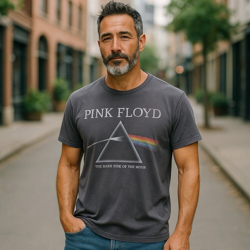 NWT ~ PINK FLOYD Dark Side Moon Graphic T Shirt Gray Top ~ Women's Plus Size XXL